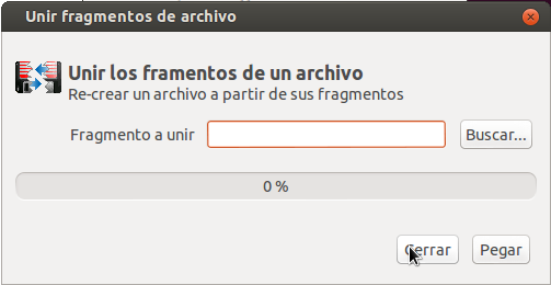 Pantalla de unir archivos de Dalle