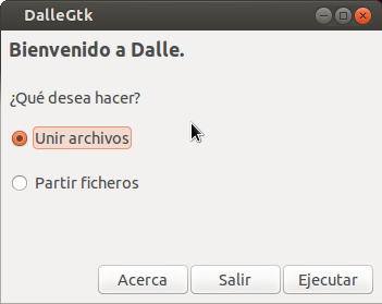 Pantalla principal de Dalle